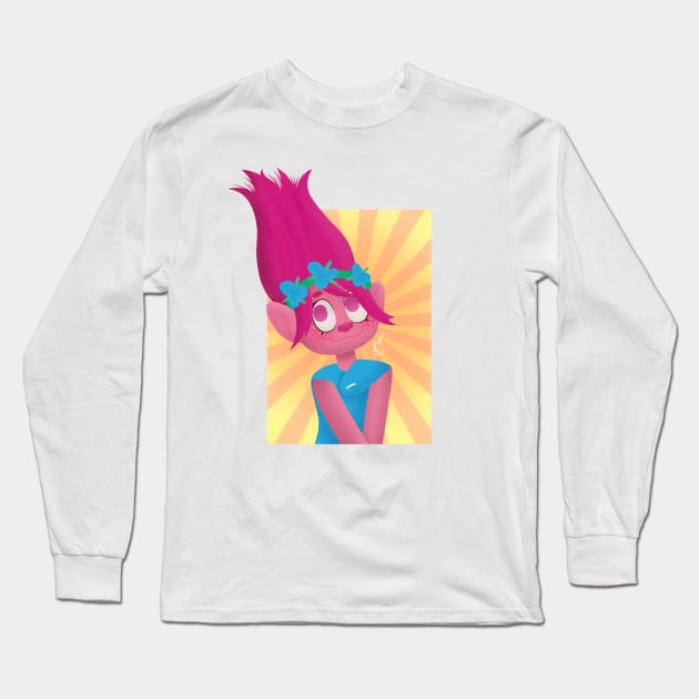 Poppy - Trolls Long Sleeve T-Shirt by WhiteRabbitWeirdo